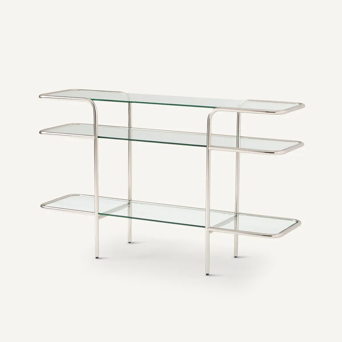 Molna Console Table - Satin Nickel, Tempered Glass product