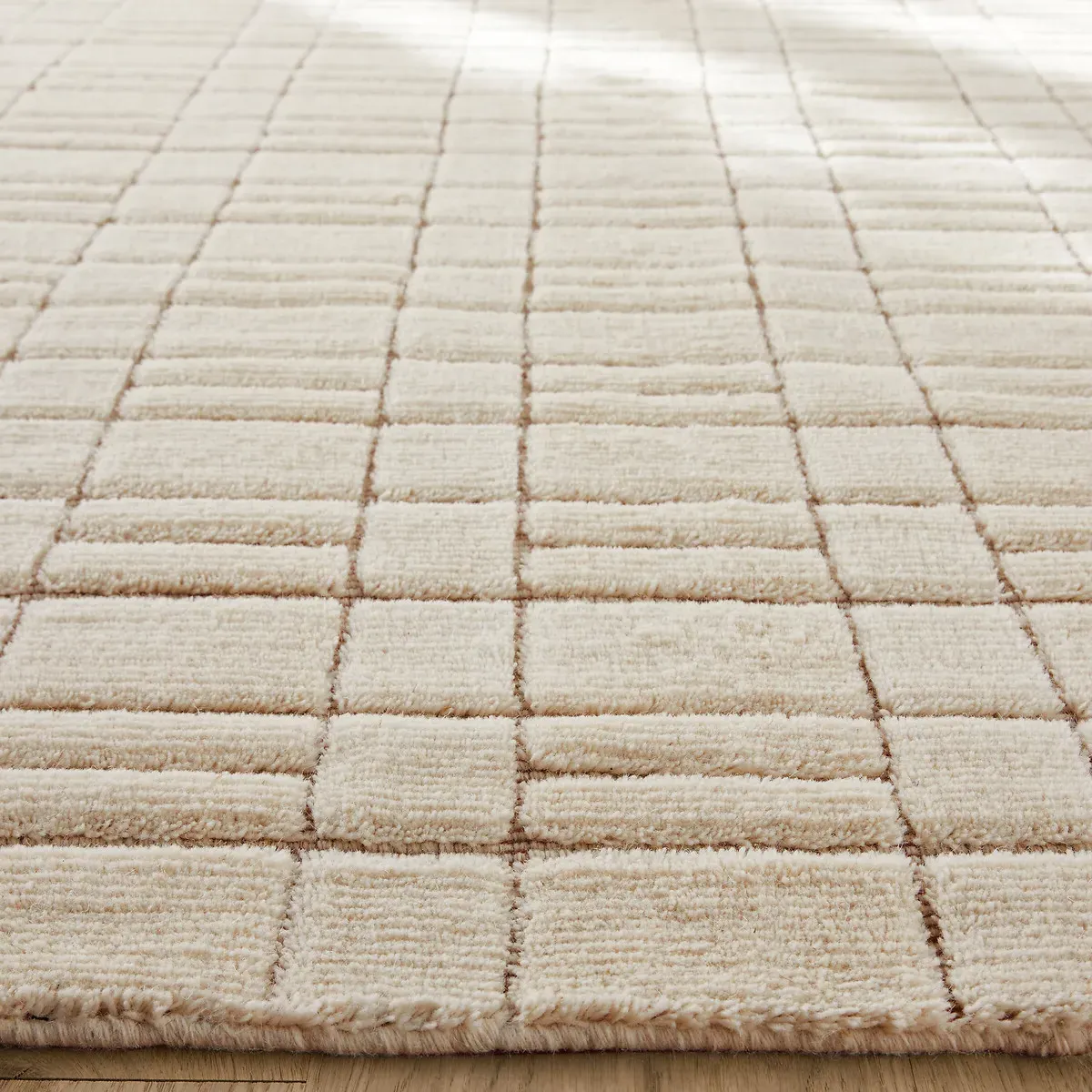 Mondria Hand Knotted Wool Rug - Ecru alternate view