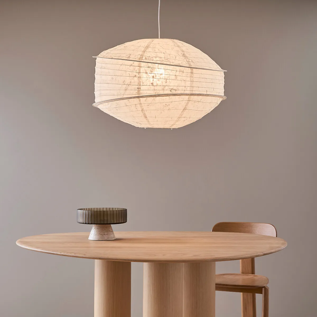 Nassah Pendant Light - White, Textured Paper product