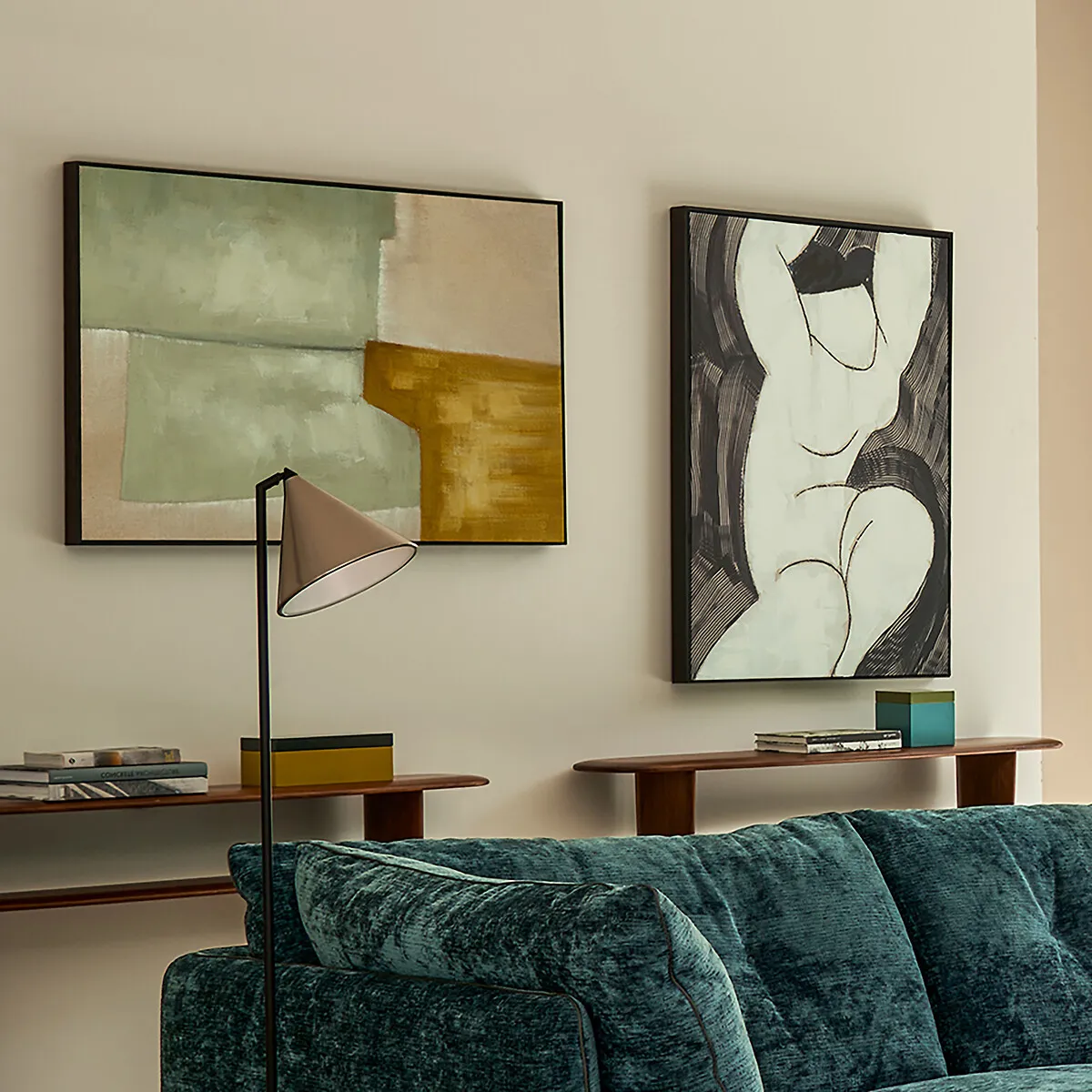 Nebu Hand Painted Framed Wall Art - Linen alternate view