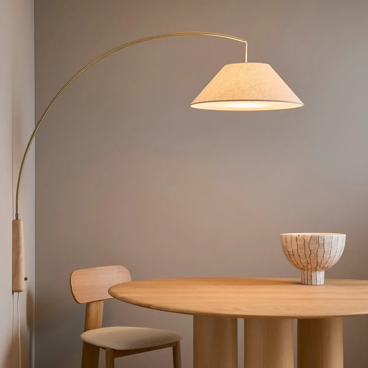 Nestwood Articulated Wall Light - Oak, Linen product