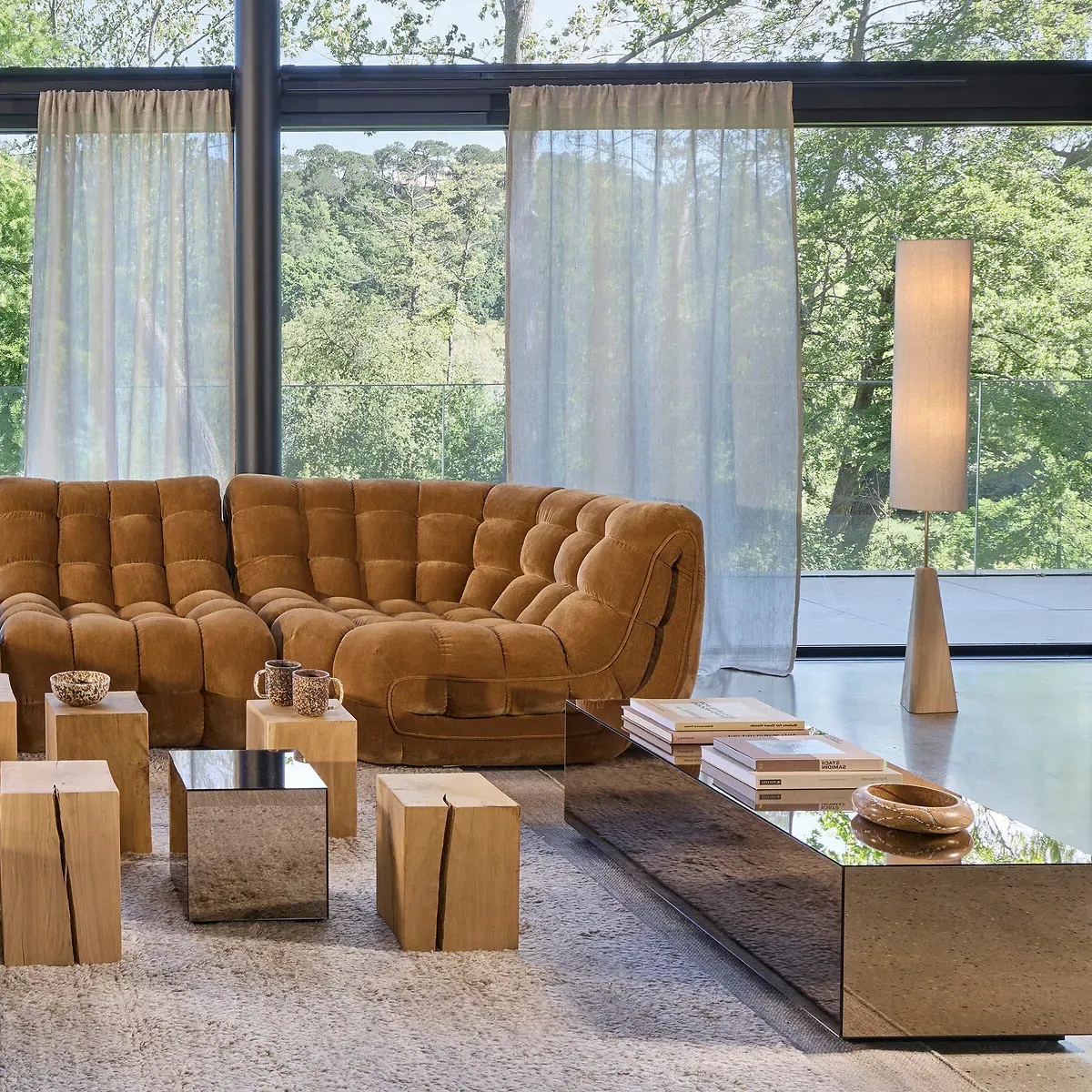 Nestwood Floor Lamp - Oak, Linen alternate view