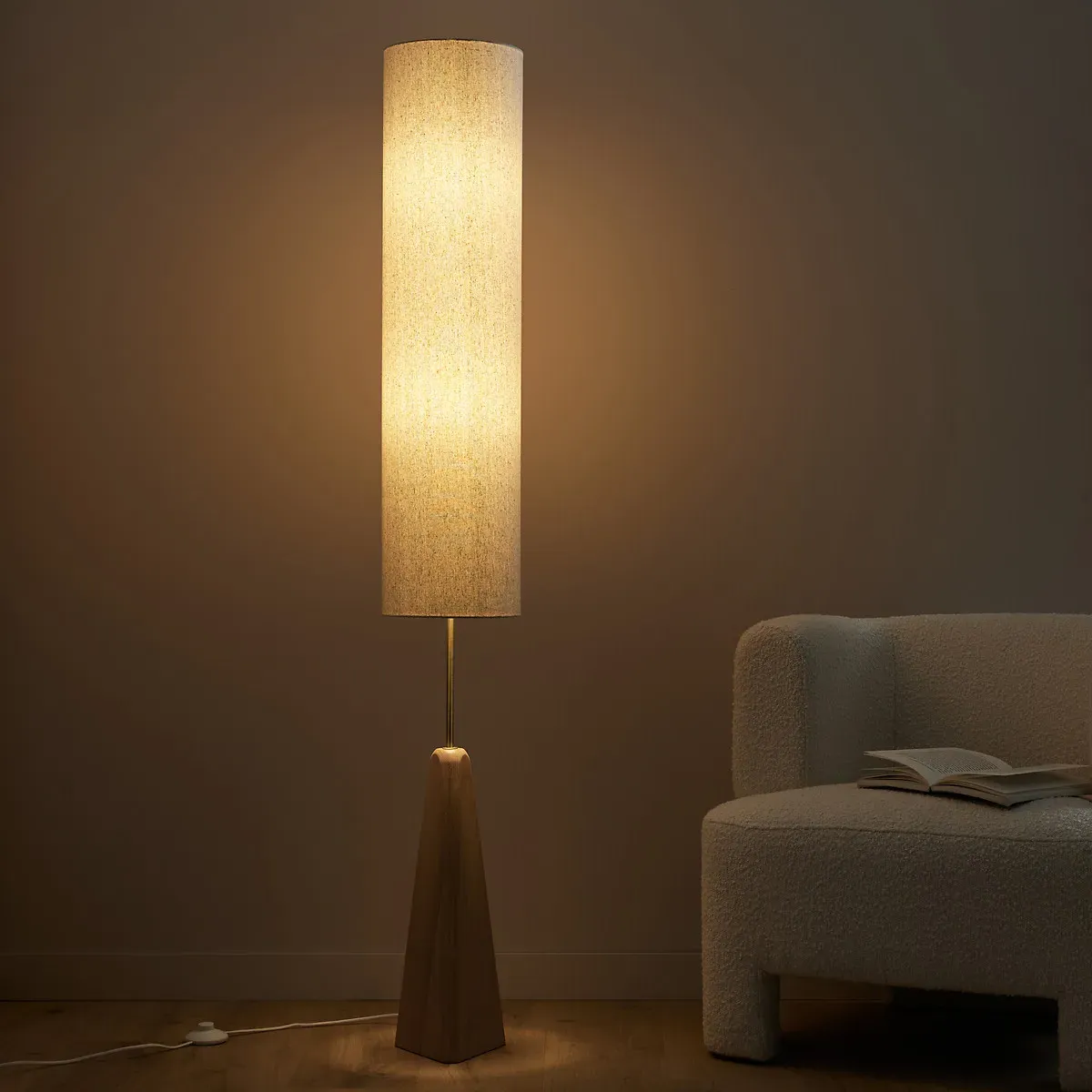 Nestwood Floor Lamp - Oak, Linen product