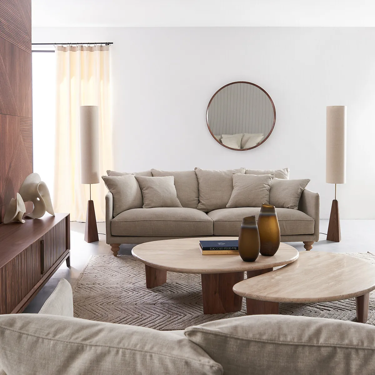 Nestwood Floor Lamp with Dual Sockets - Walnut, Solid Oak alternate view