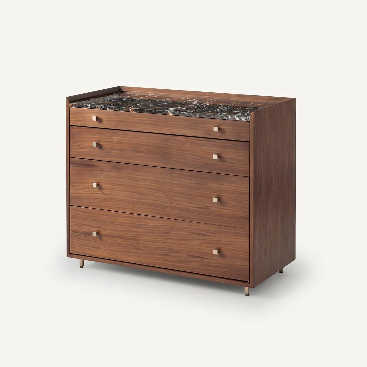 Noham 4-Drawer Chest of Drawers - Walnut, Amber Marble product