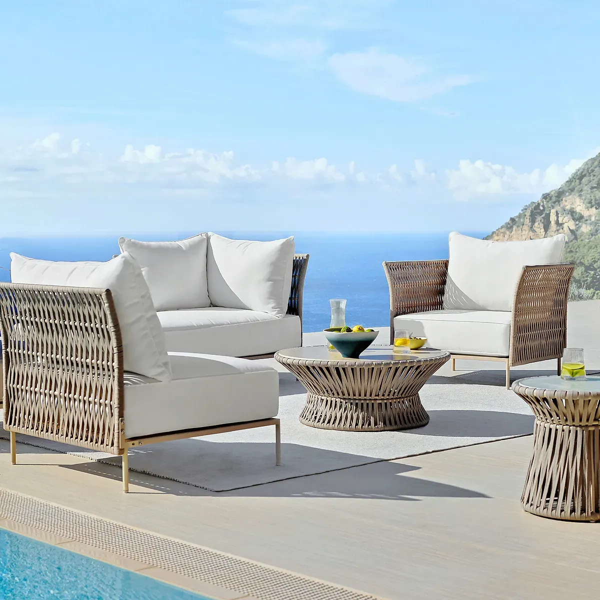 Nouro Indoor Outdoor Rug - Chalk, Recycled Polyester alternate view