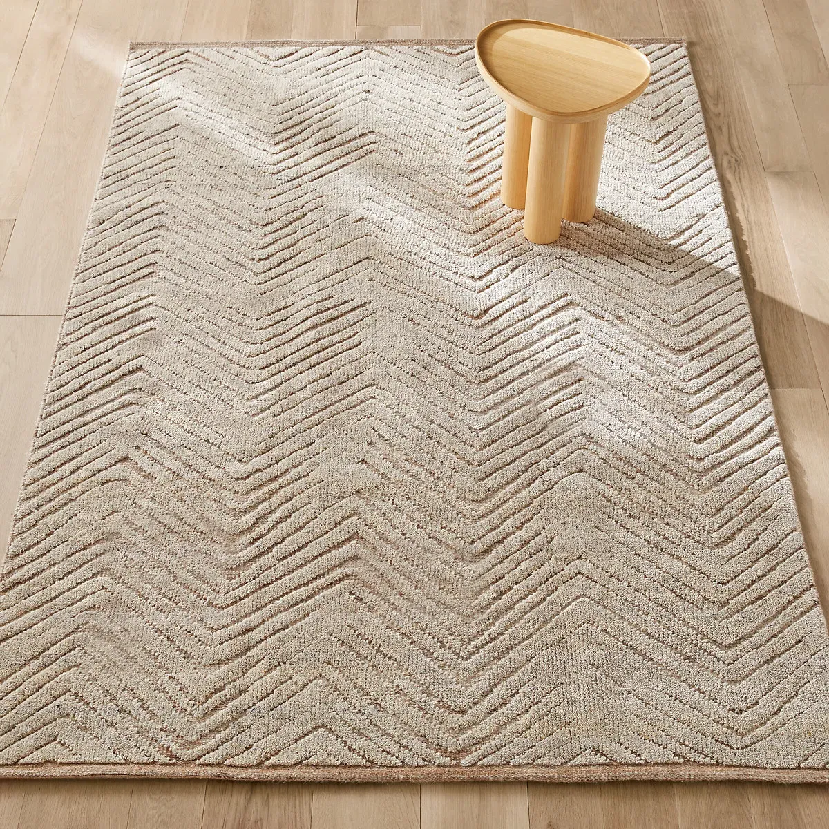 Nykare Herringbone Hand-Knotted Wool Rug - Natural Marl product
