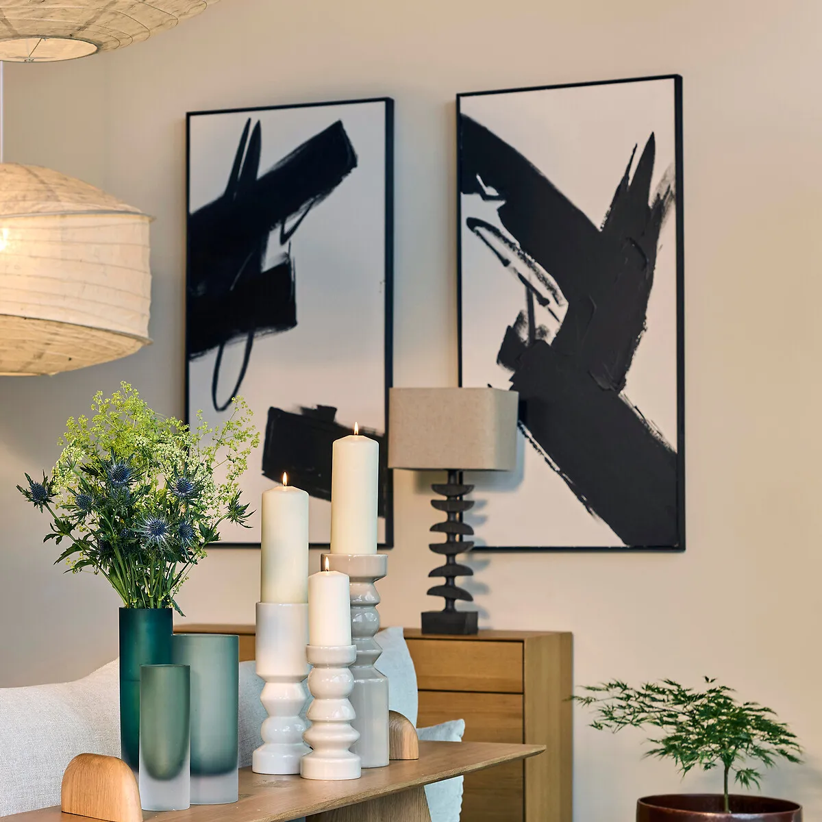 Odyha Table Lamp with Linen Shade - Aged Bronze, Iron alternate view