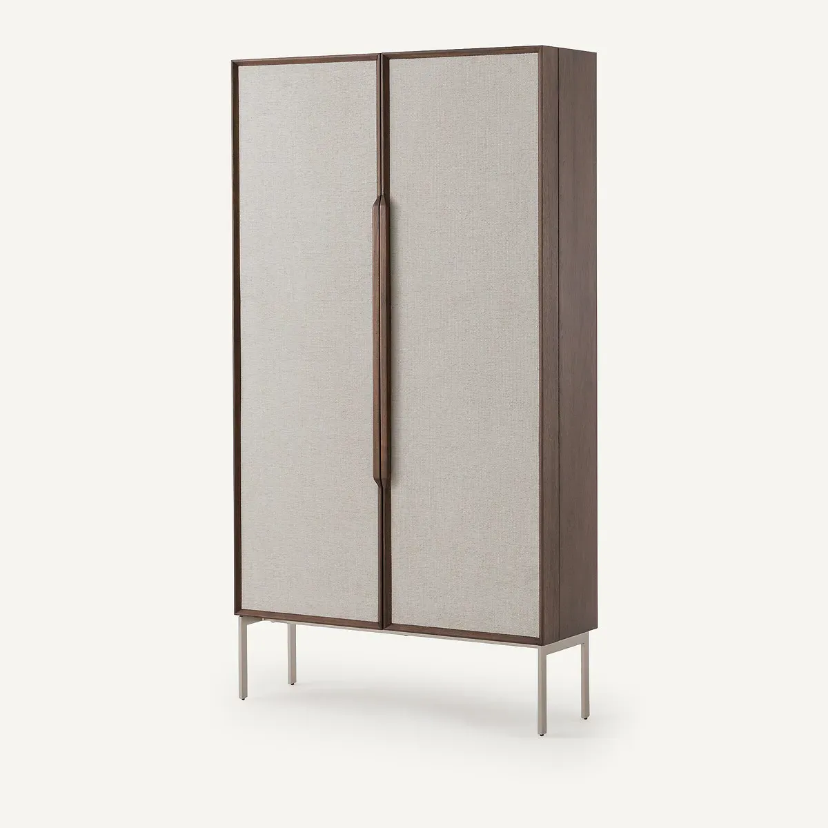 Omid Foldable Desk with Storage - Walnut, Textured Fabric product