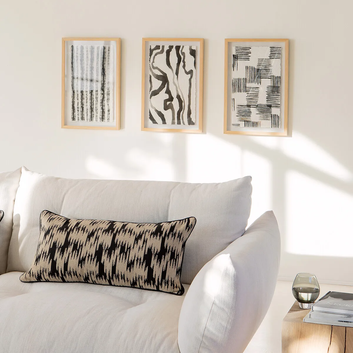 Onde Hand-Painted Rice Paper Wall Art - Black, White alternate view