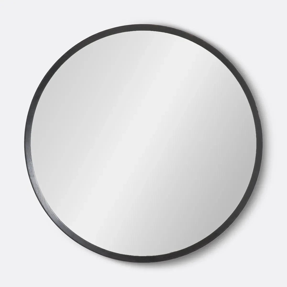 Orion Round Wall Mirror - Black, Solid Oak product