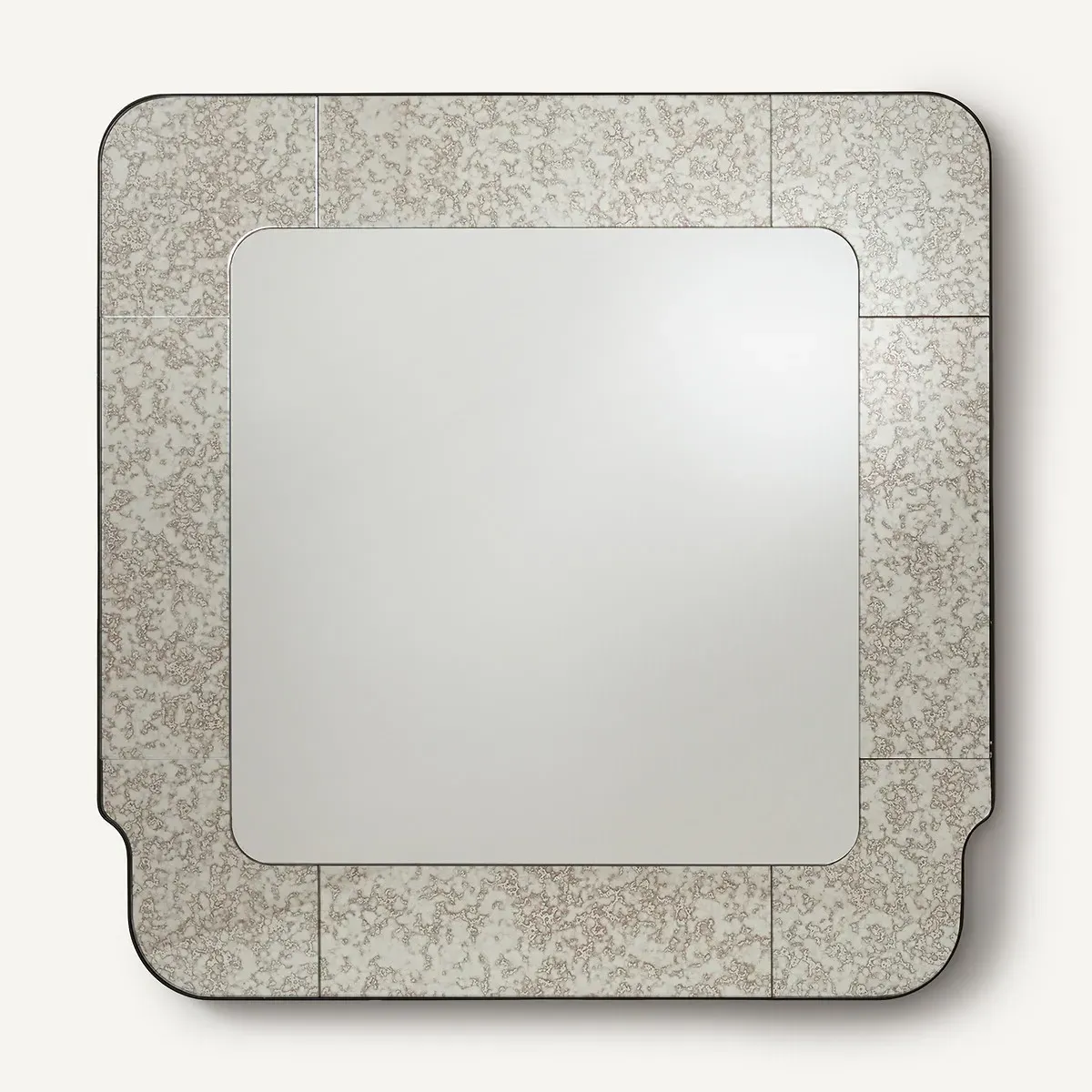 Oris Square Wall Mirror Antique Finish - Black, Glass product