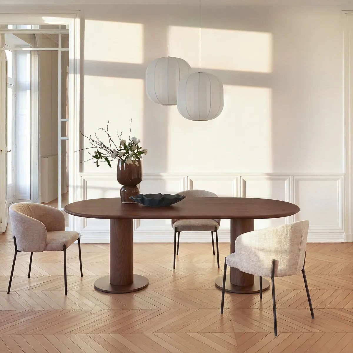 Ovalo Oval Dining Table Top - Walnut, Solid Wood alternate view