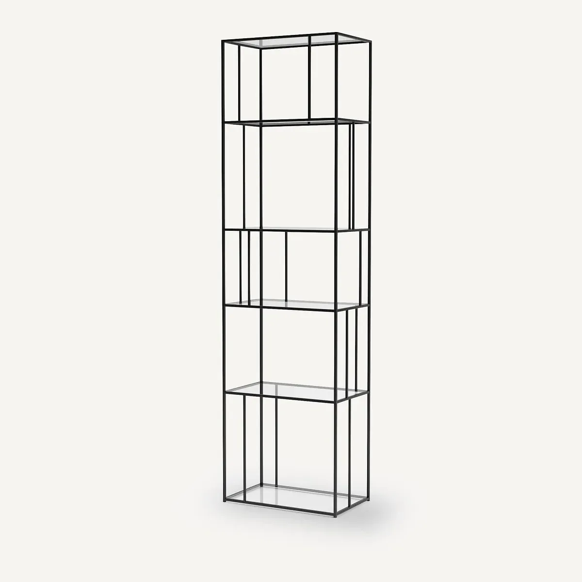Parallel Bookcase with Glass Shelves - Black, Steel product