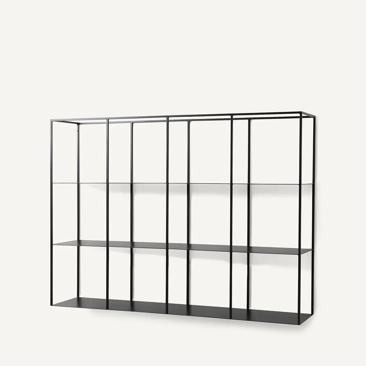 Parallel Wall-Mounted Bookcase - Black, Epoxy-Coated Steel product