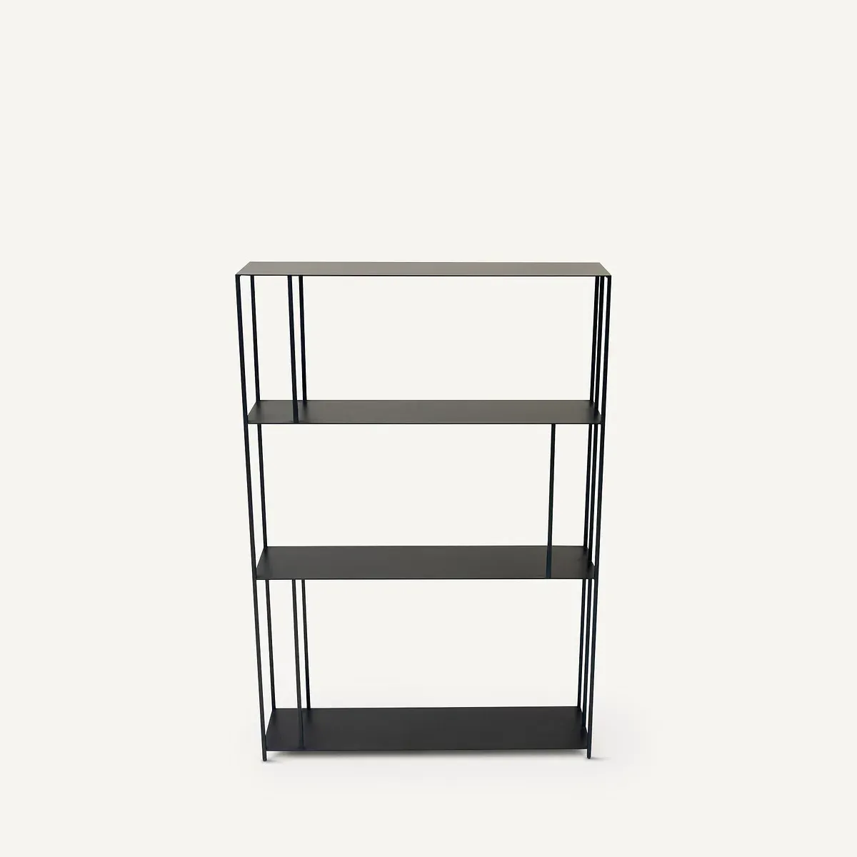 Parallel XS Slim 4-Shelf Metal Bookcase - Black alternate view