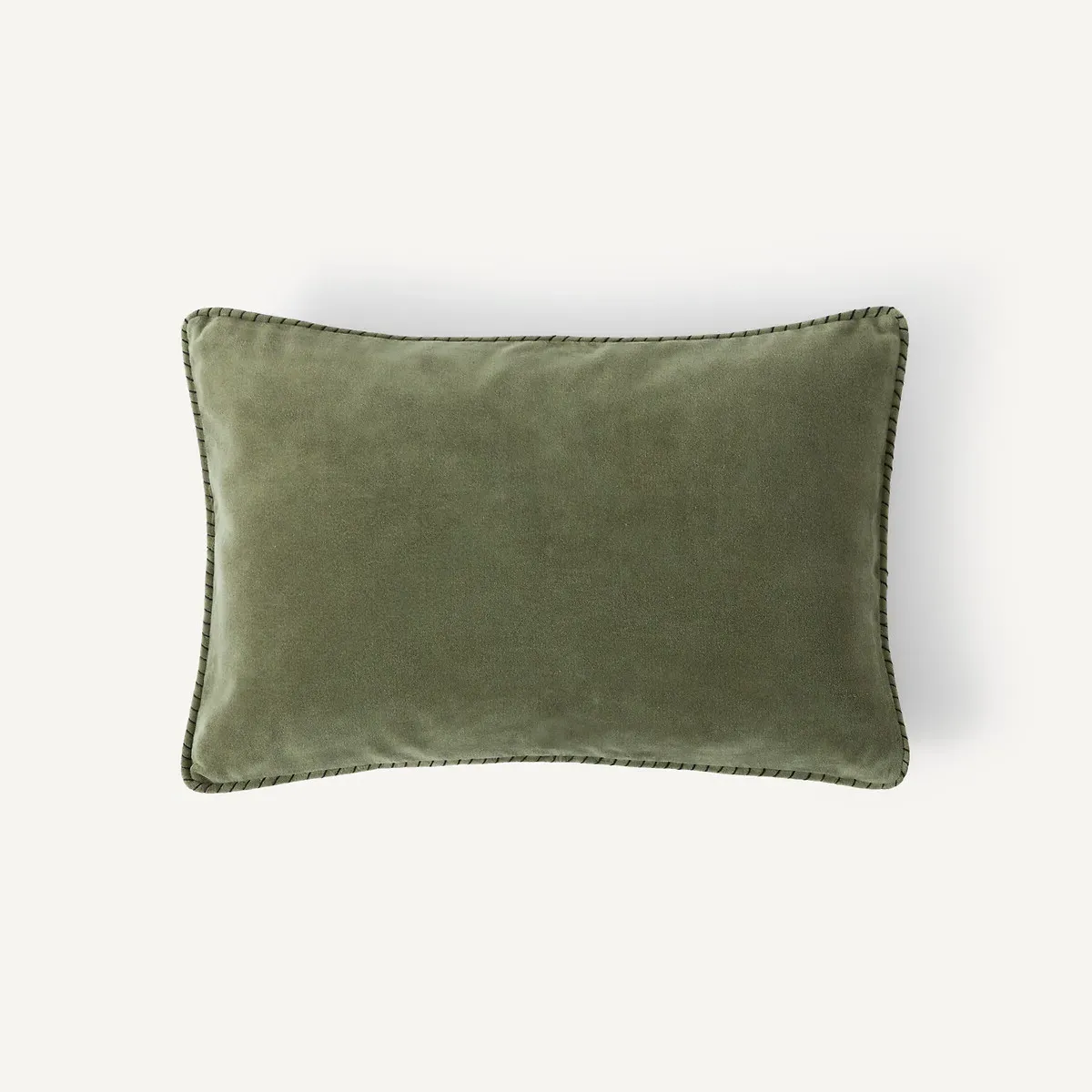 Parma Cushion Cover - Moss Green, Washed Cotton Velvet product