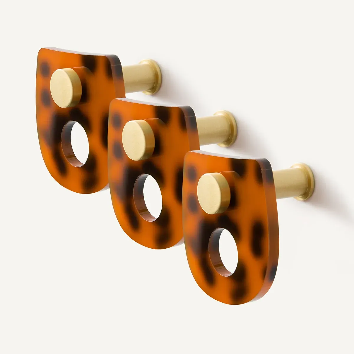 Paula Set of 3 Coat Hooks - Tinted Acetate, Brass product