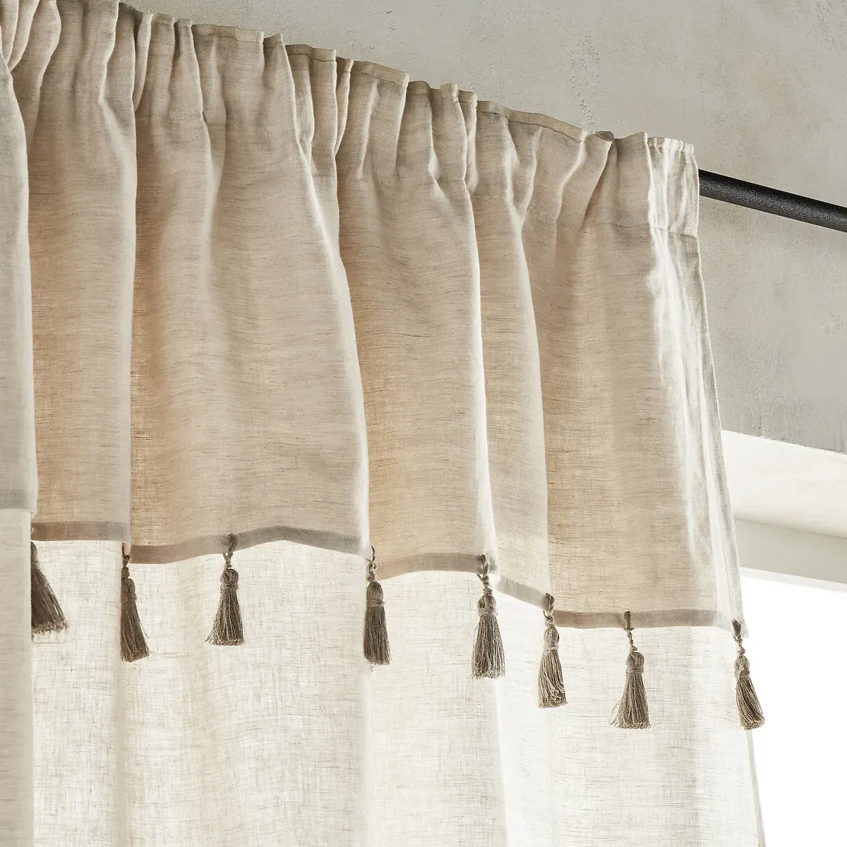 Pimppola Linen Curtain with Flemish Pleat - Natural alternate view