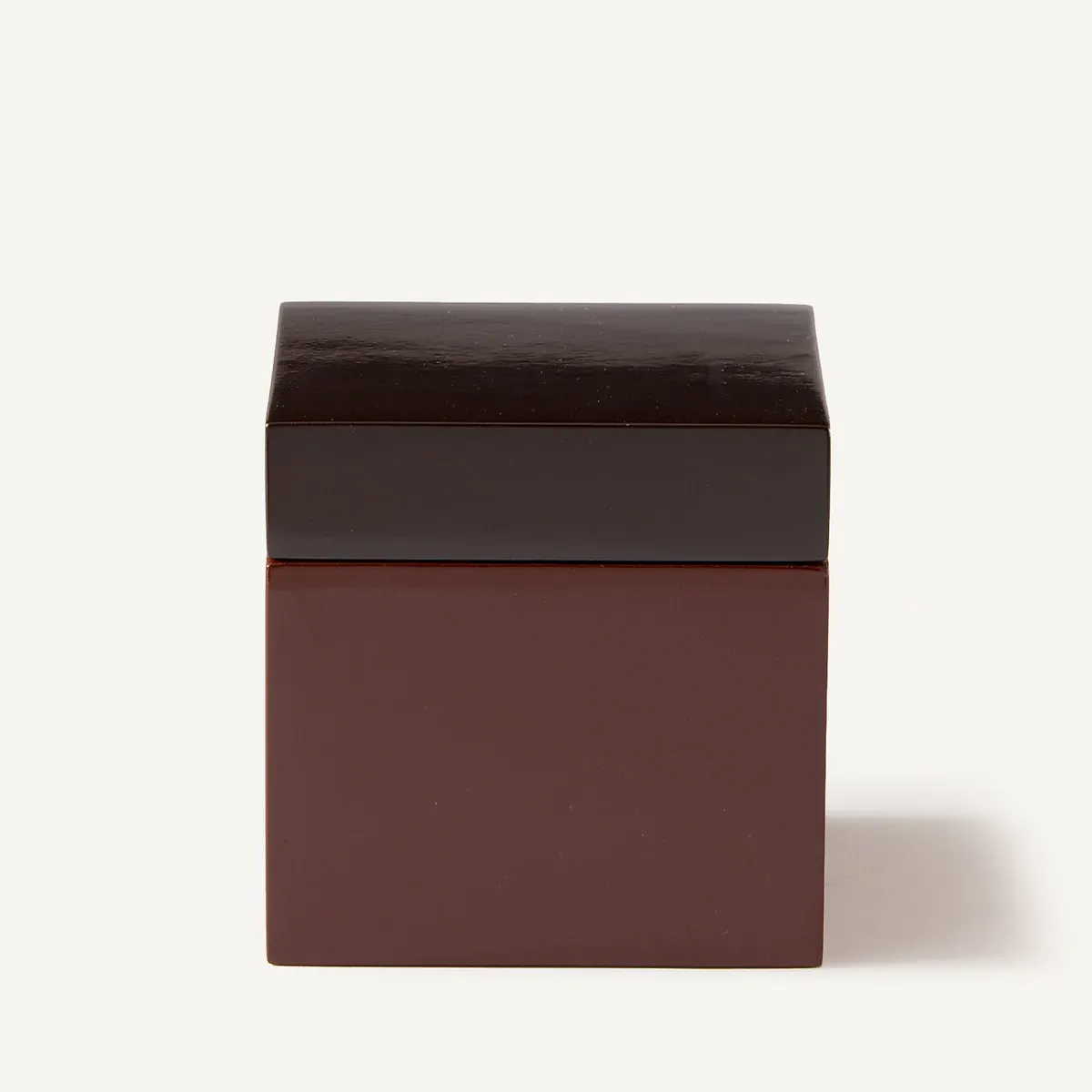 Pixa Square Lacquered Box - Bordeaux, MDF product