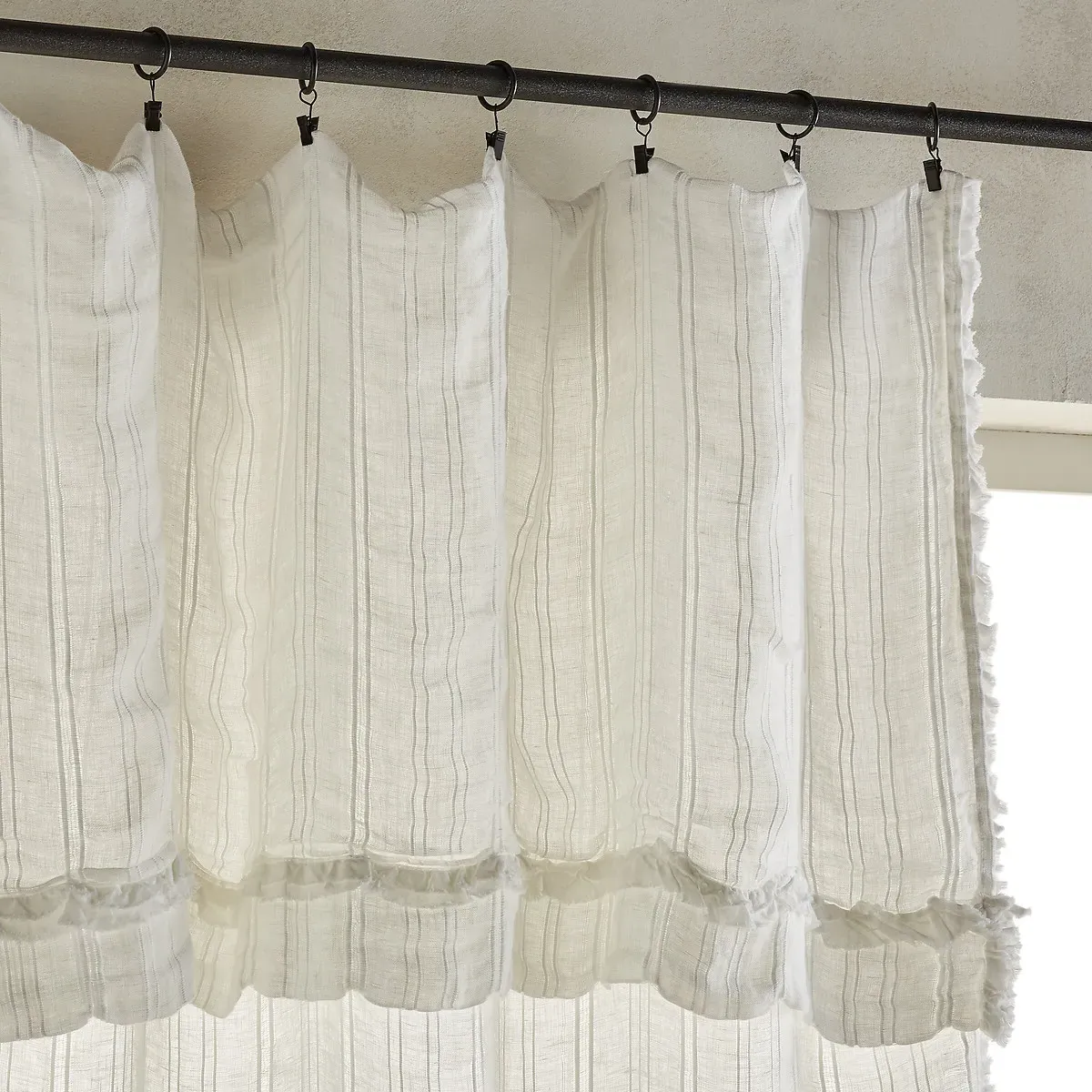 Plumaka Voile Curtain Panel - White Foam, Linen Mix alternate view