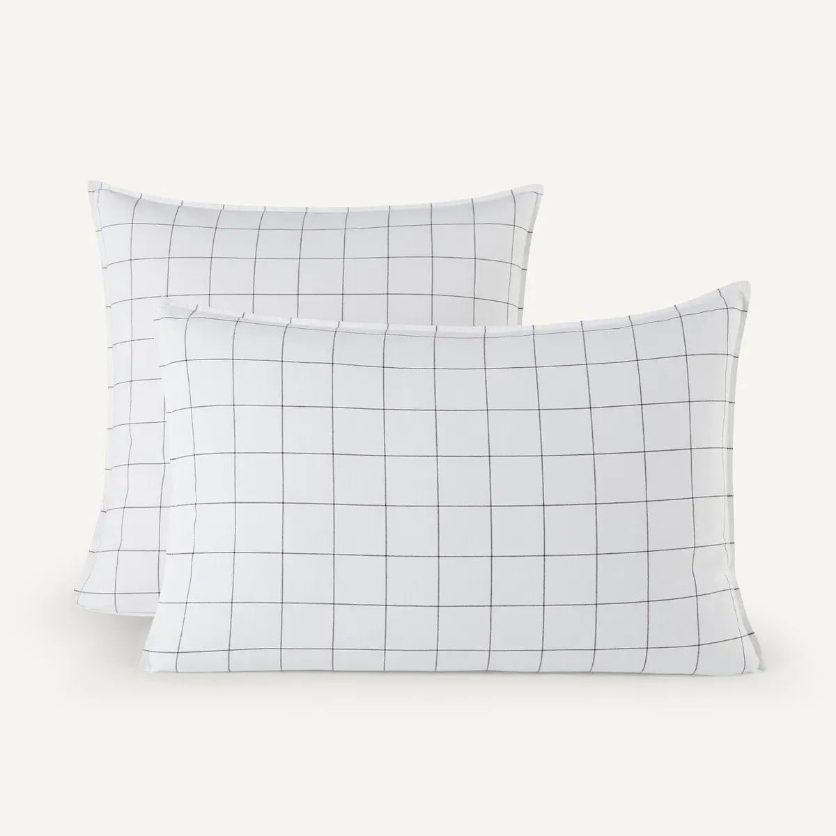 Ponlok Checked Pillowcase - White, Organic Cotton product
