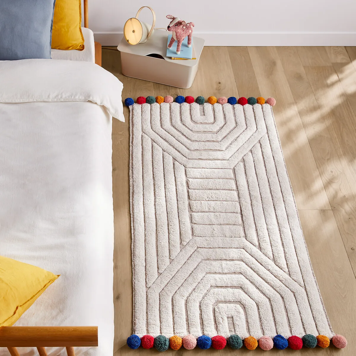 Ponponi Tufted Bedside Rug - Ecru, Organic Cotton product