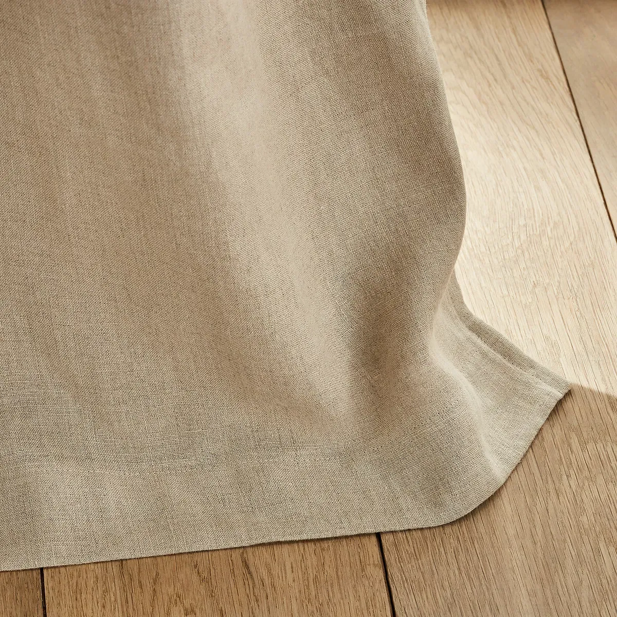 Private Blackout Washed Linen Curtain with Rings - Raw Linen alternate view