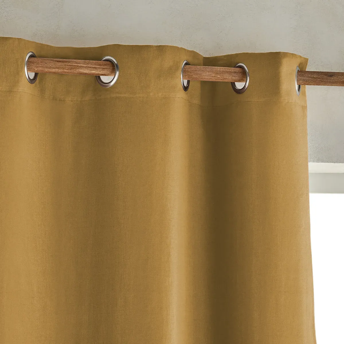 Private Lined Blackout Eyelet Curtain - Bronze, Washed Linen product