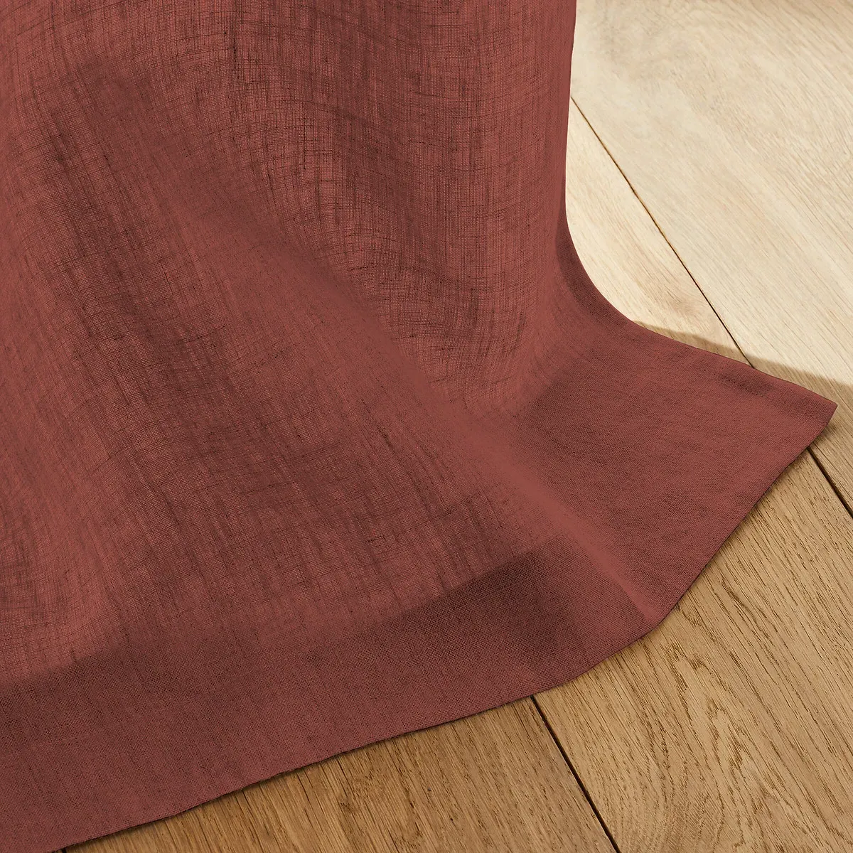Private Washed Linen Curtain with Loops - Burnt Sienna alternate view