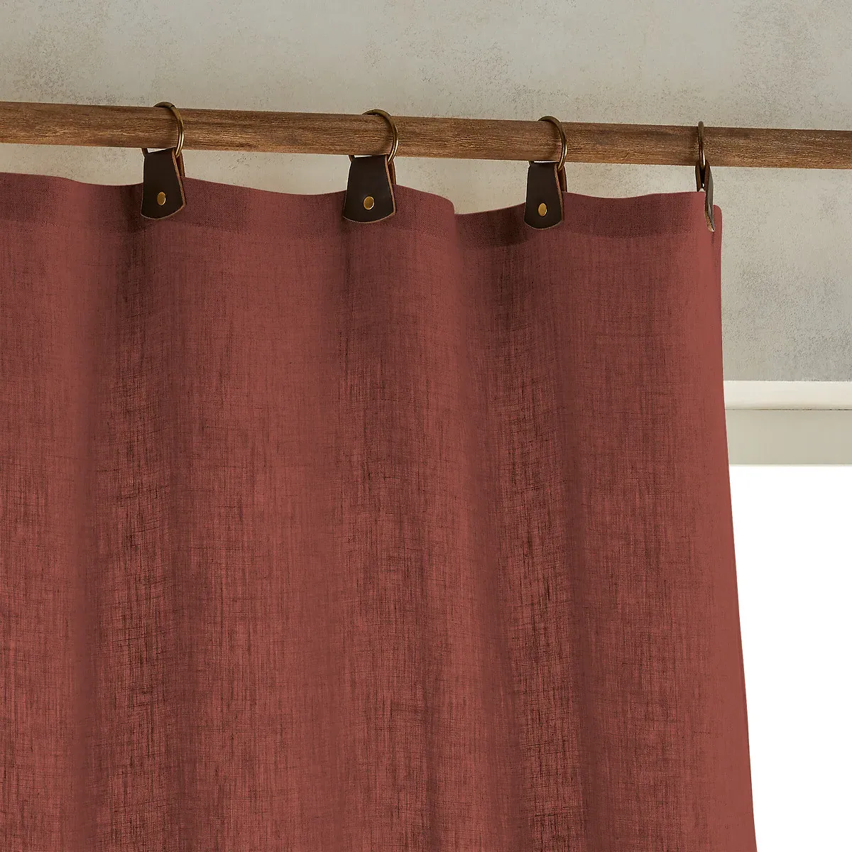 Private Washed Linen Curtain with Loops - Burnt Sienna product