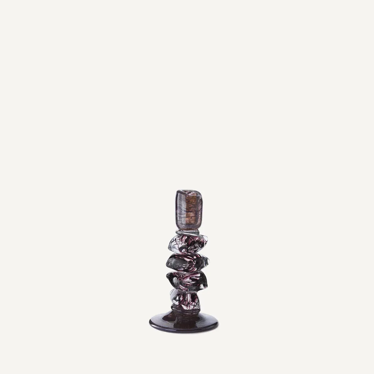 Qimera H23cm Candlestick - Burgundy, Hand-Blown Glass product