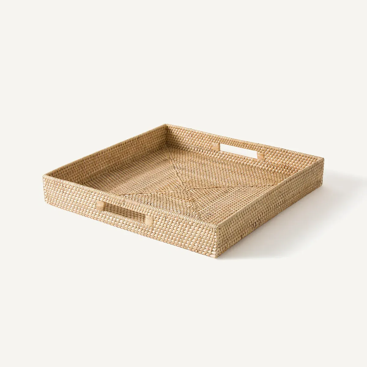 Rabia Square Tray with Handles - Natural, Rattan product