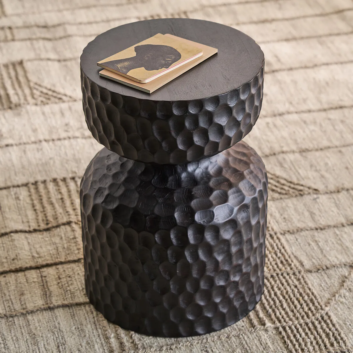 Rael Round Side Table - Ground Coffee, Acacia alternate view