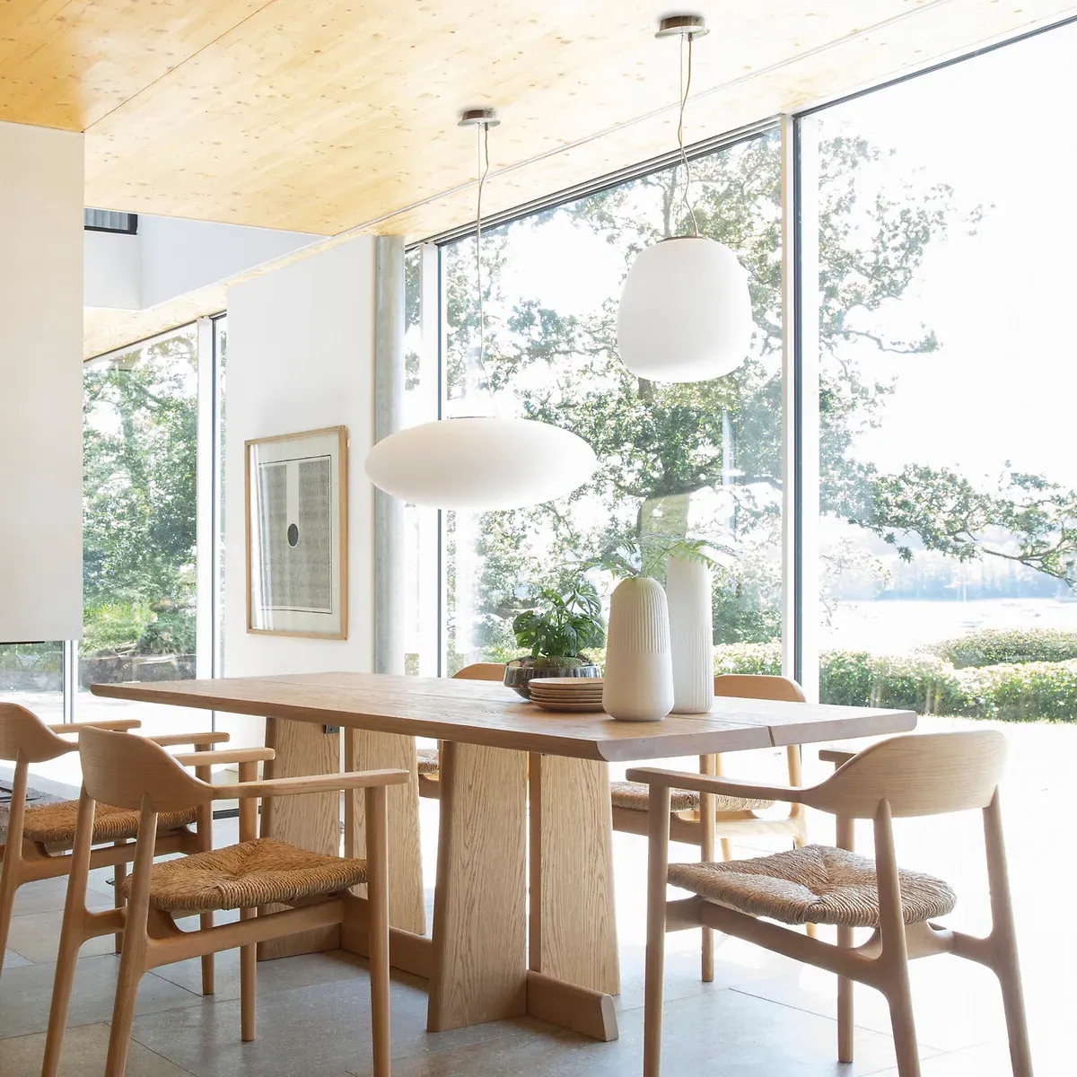 Raeyes Oblong Frosted Glass Ceiling Light - Opaline alternate view
