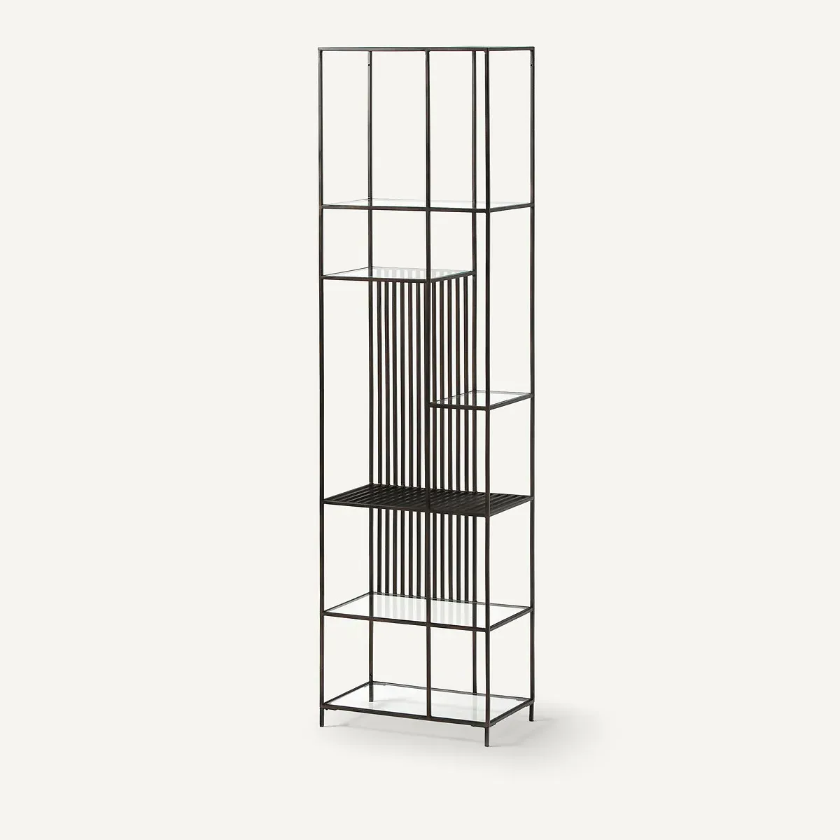 Rectiligne Metal & Glass Bookcase - Gun Metal product