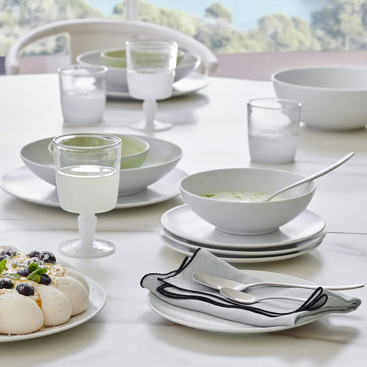 Rilka Salad Bowl - White, Speckled Porcelain alternate view