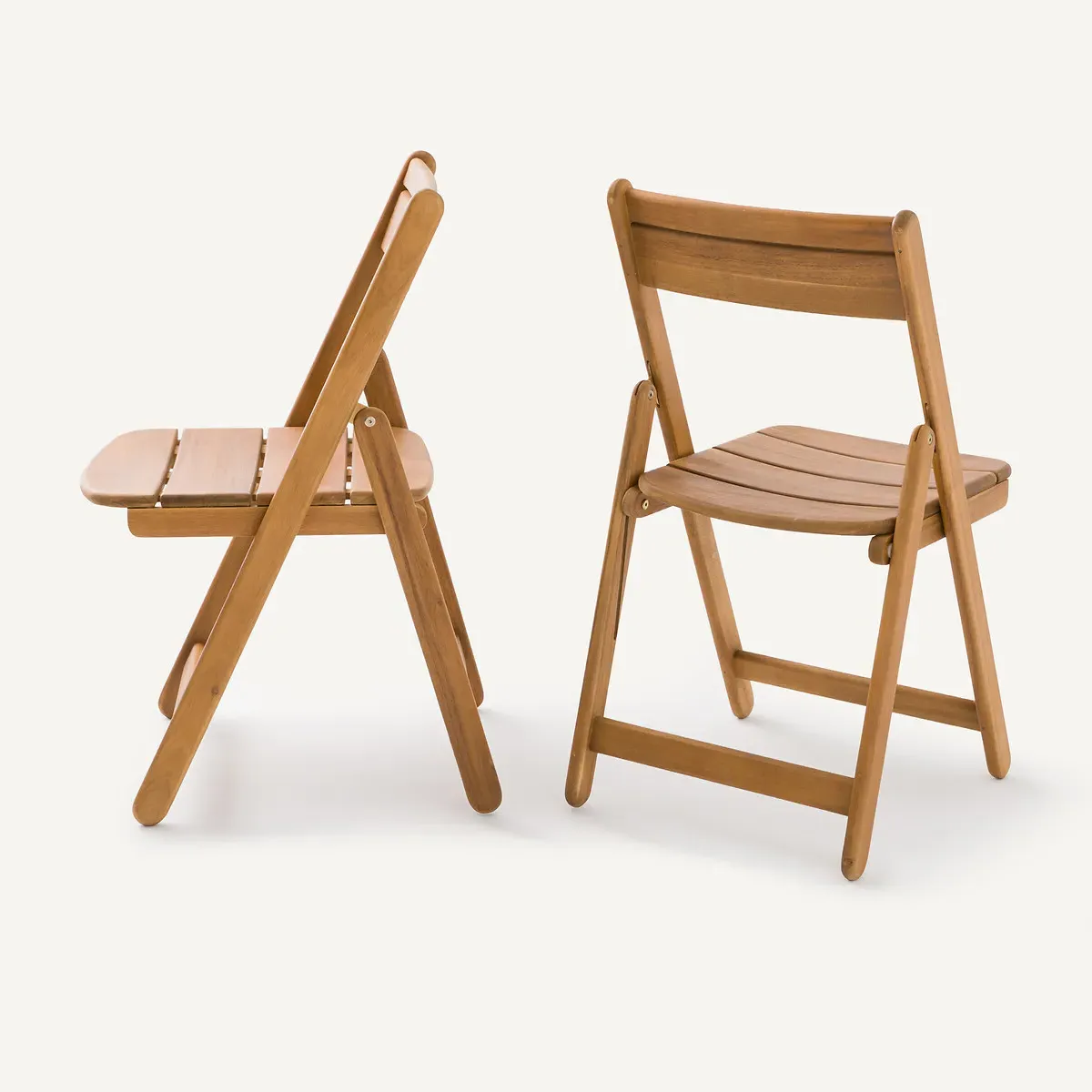 Ripli Folding Garden Chairs (Set of 2) - Natural, Solid Acacia alternate view