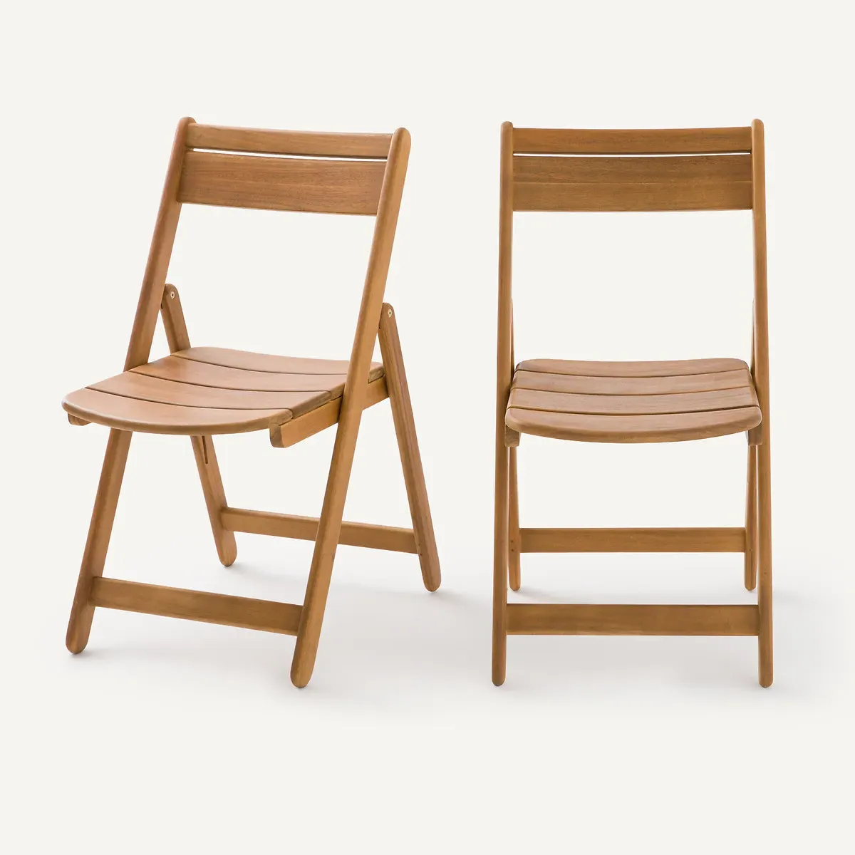 Ripli Folding Garden Chairs (Set of 2) - Natural, Solid Acacia product