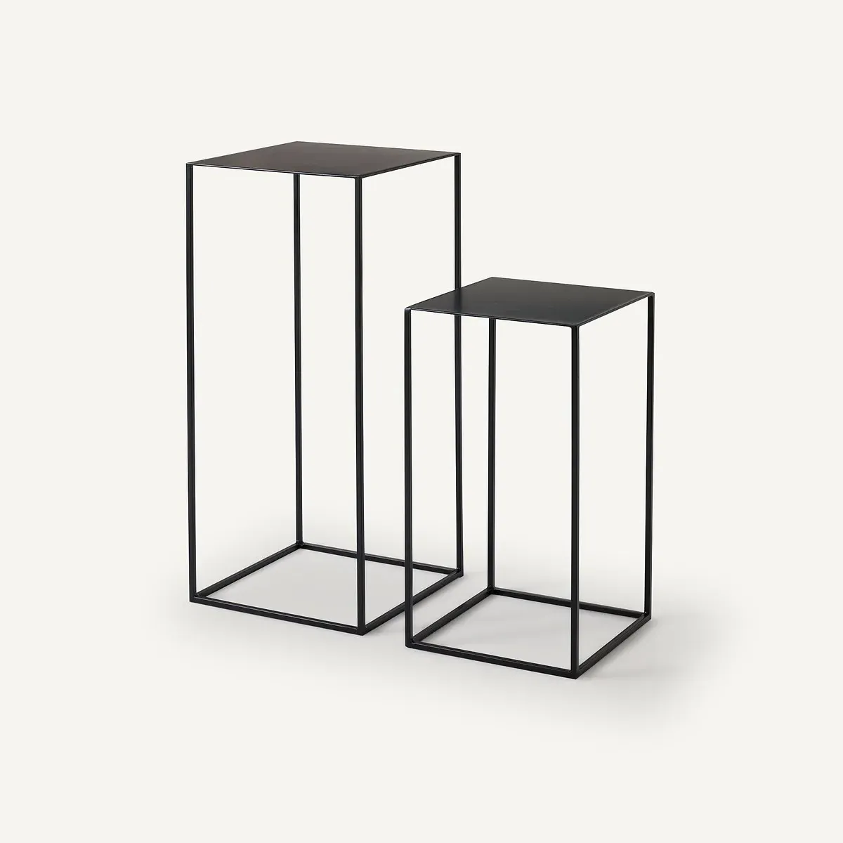 Romy Set of 2 Nesting Tables - Black, Lacquered Metal product