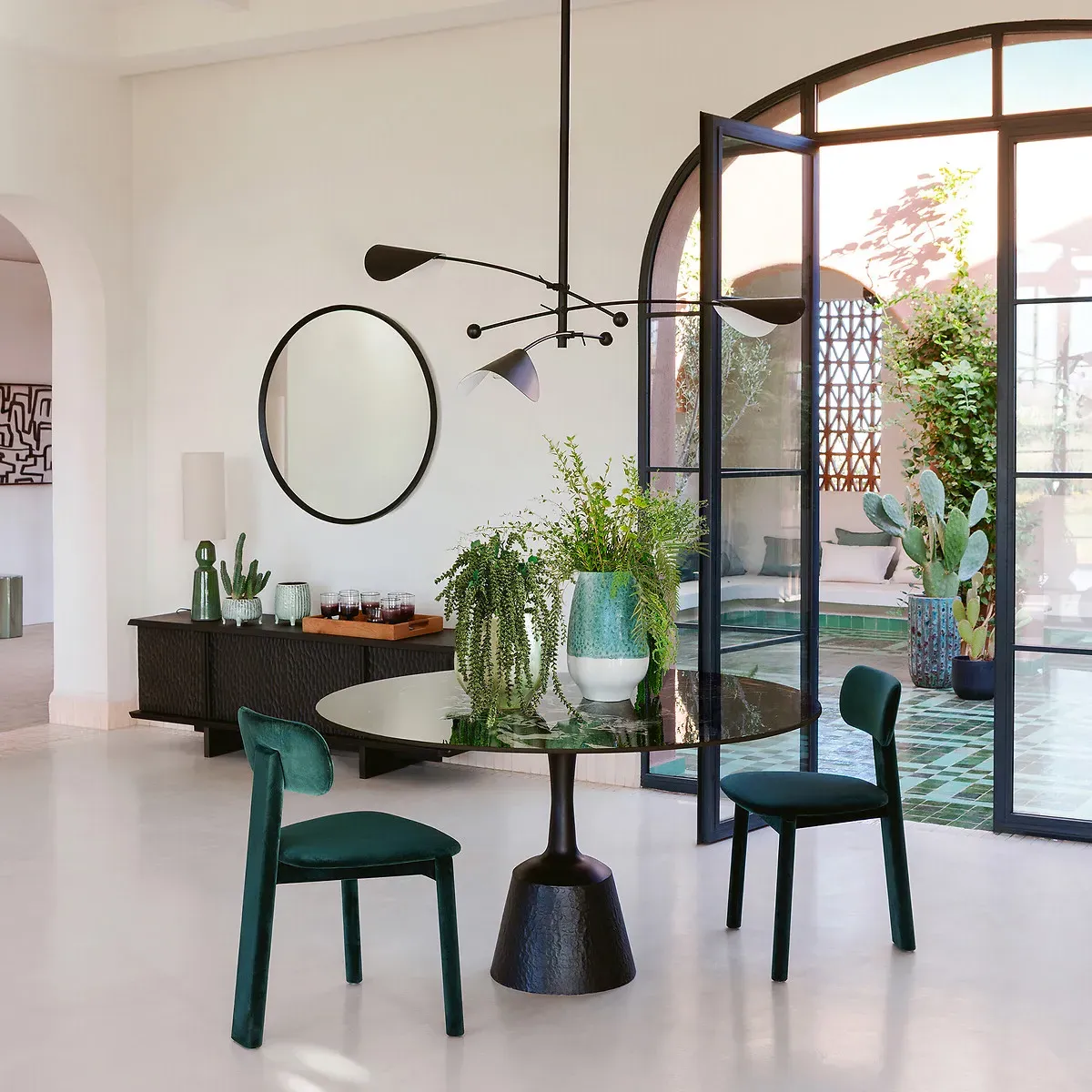 Roundo Round Ceramic Table Top - Charcoal Marble alternate view