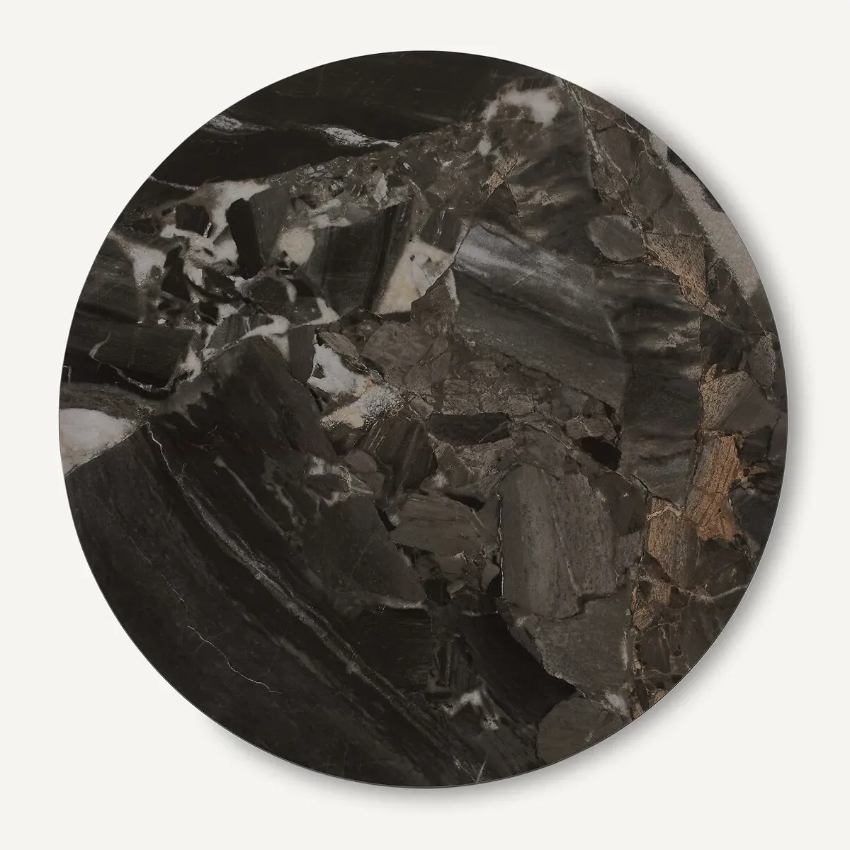 Roundo Round Ceramic Table Top - Charcoal Marble product