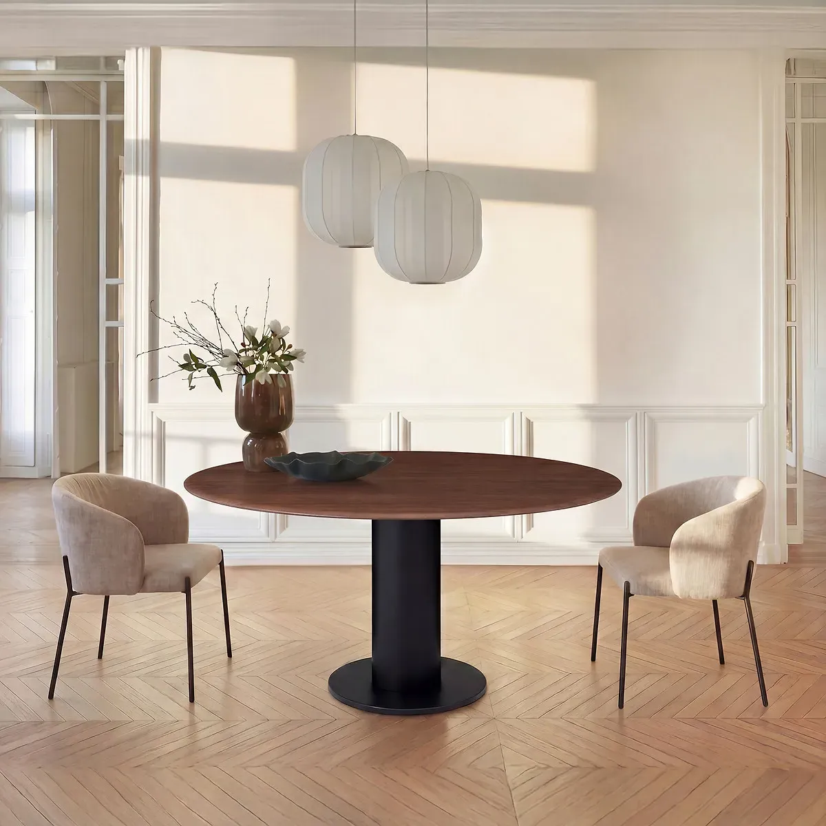 Roundo Round Table Top - Walnut, Solid Wood alternate view