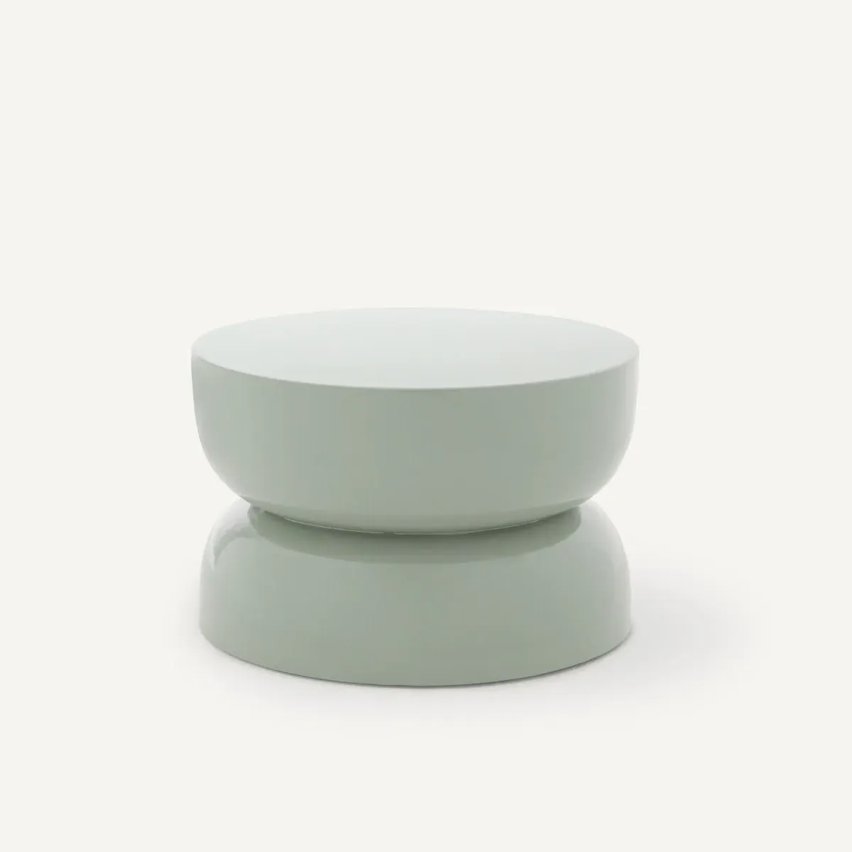 Rouva Round Coffee Table - Pale Green, Lacquered Iron product