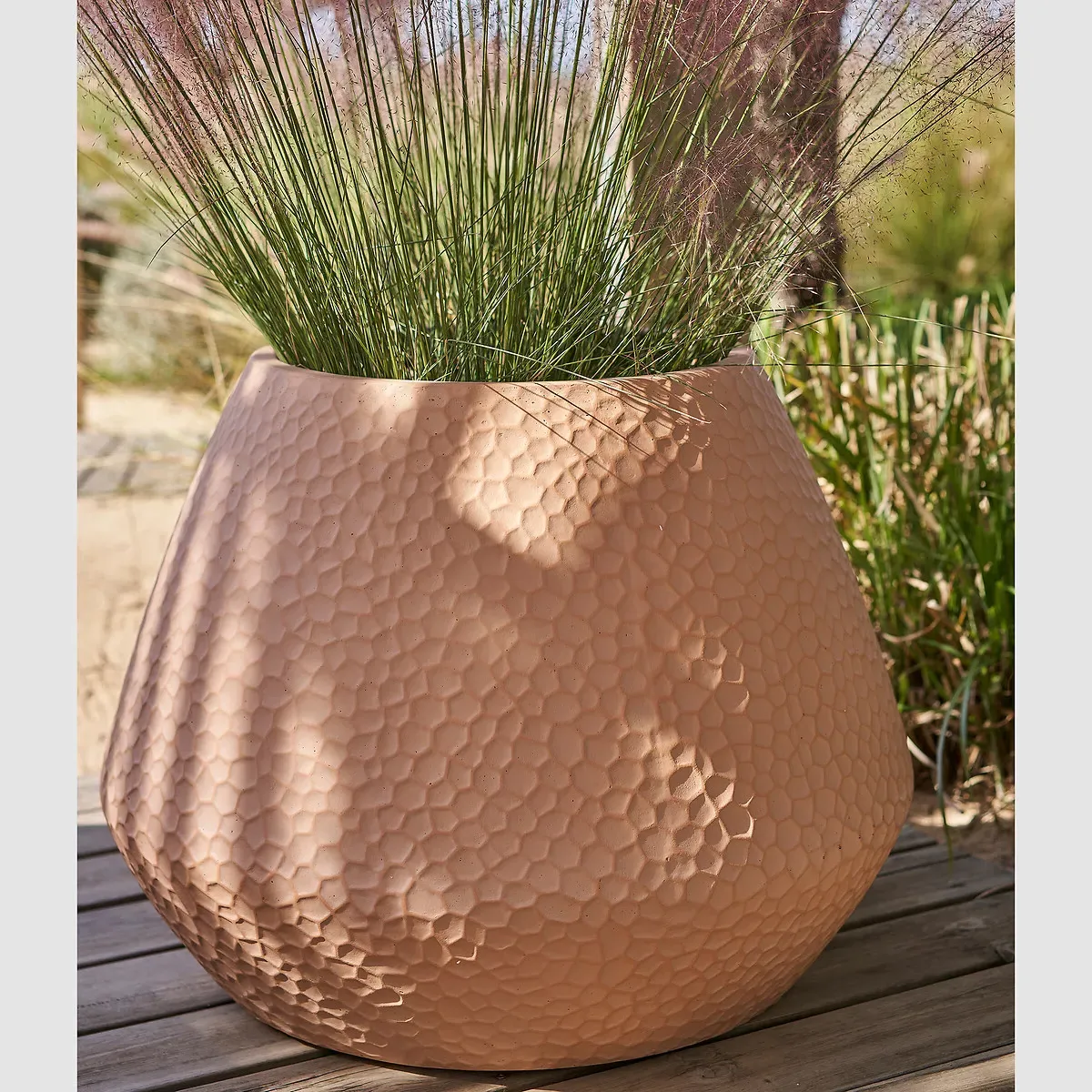 Salma Outdoor Plant Pot Holder - Natural, Fibre Cement alternate view