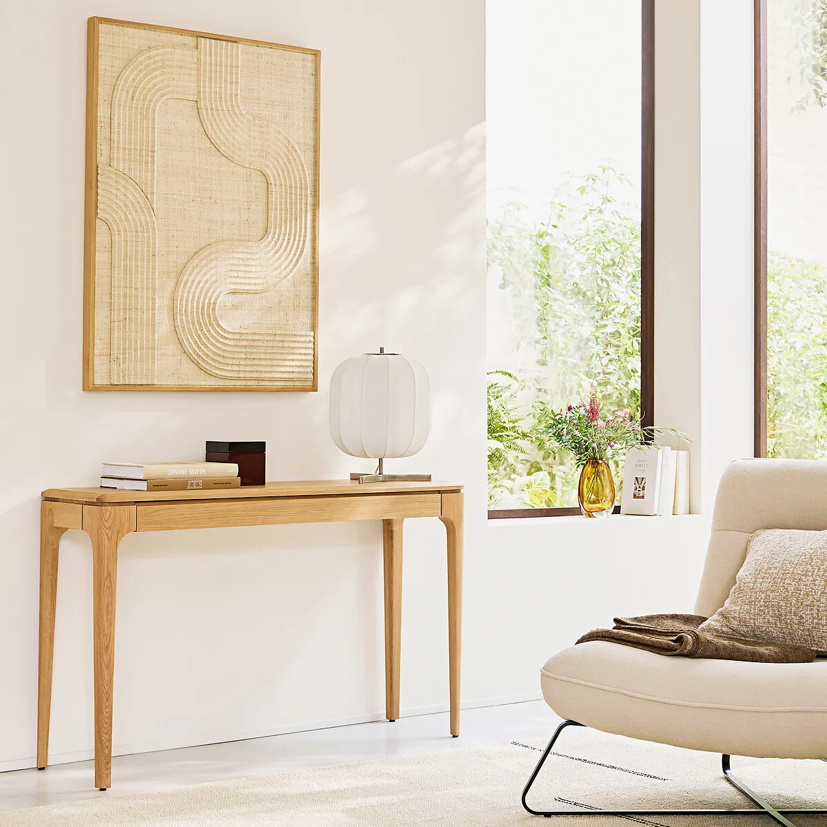 Sanara Console Table with Drawer - Natural Oak alternate view