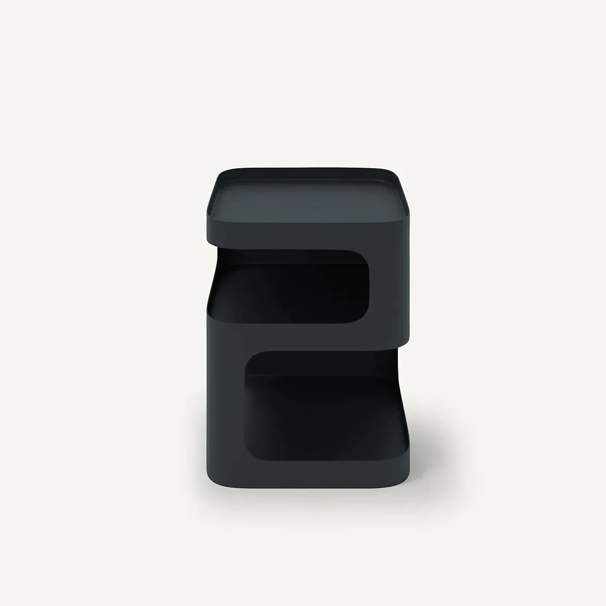 Sandoval Bedside Table with 2 Compartments - Black, Steel alternate view