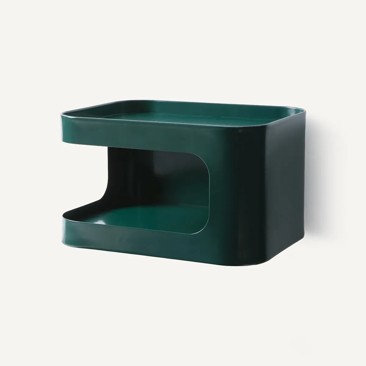 Sandoval Wall-Mounted Bedside Table with Storage - Green, Steel product