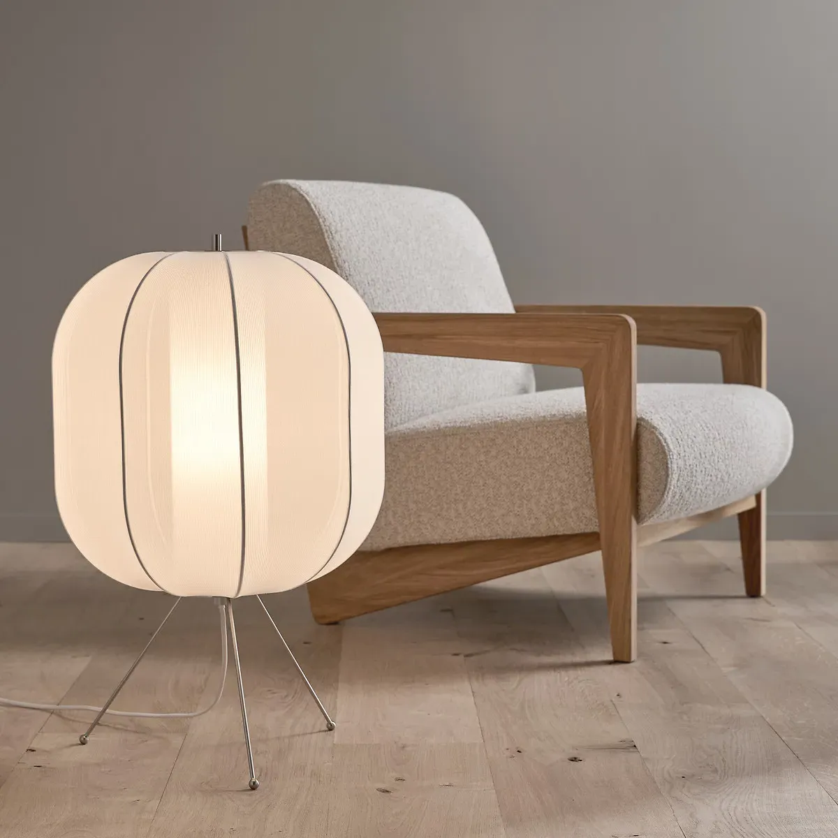 Satchi Floor Lamp with Mesh Lantern - White product
