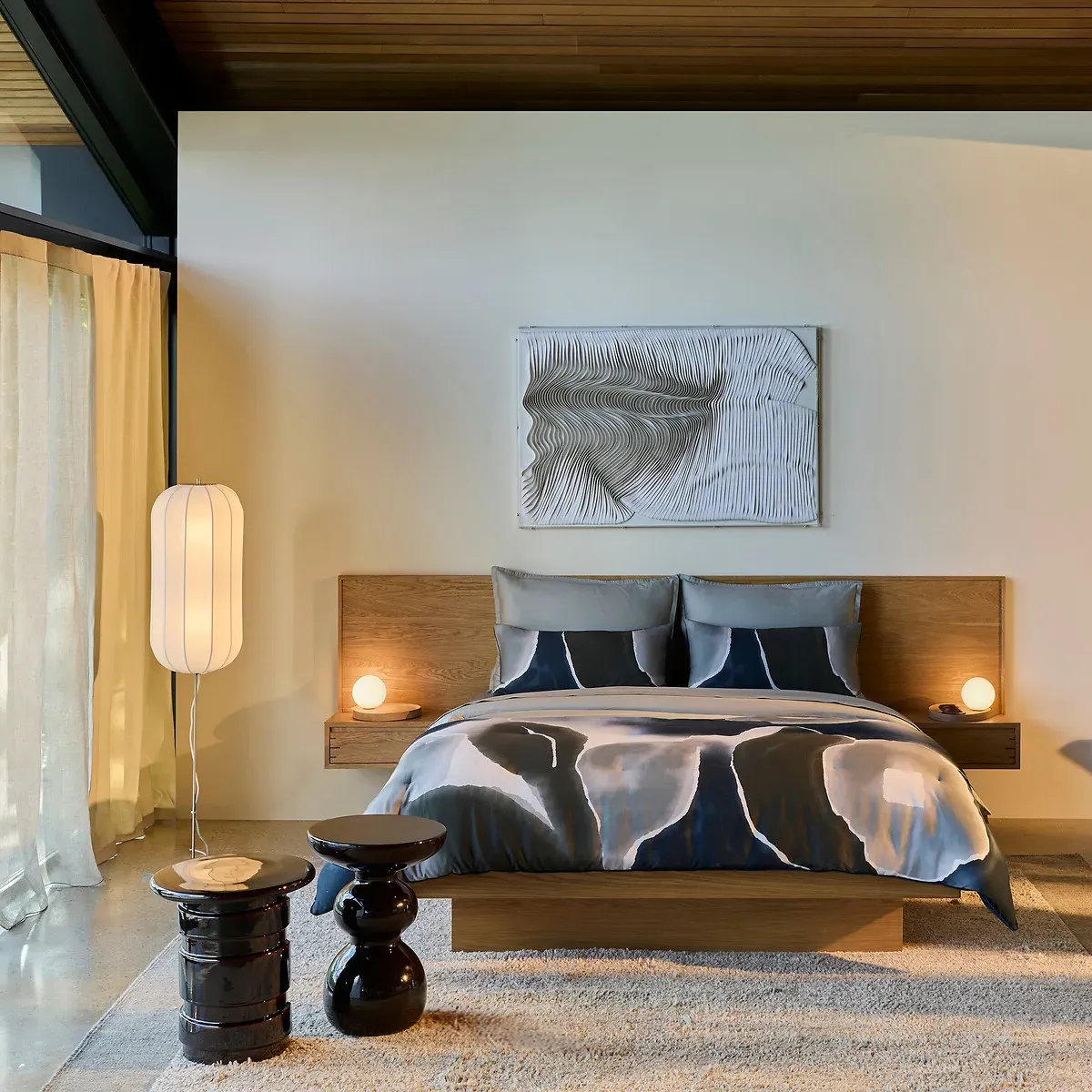 Satchi Mesh Lantern Floor Lamp - Satin Nickel alternate view
